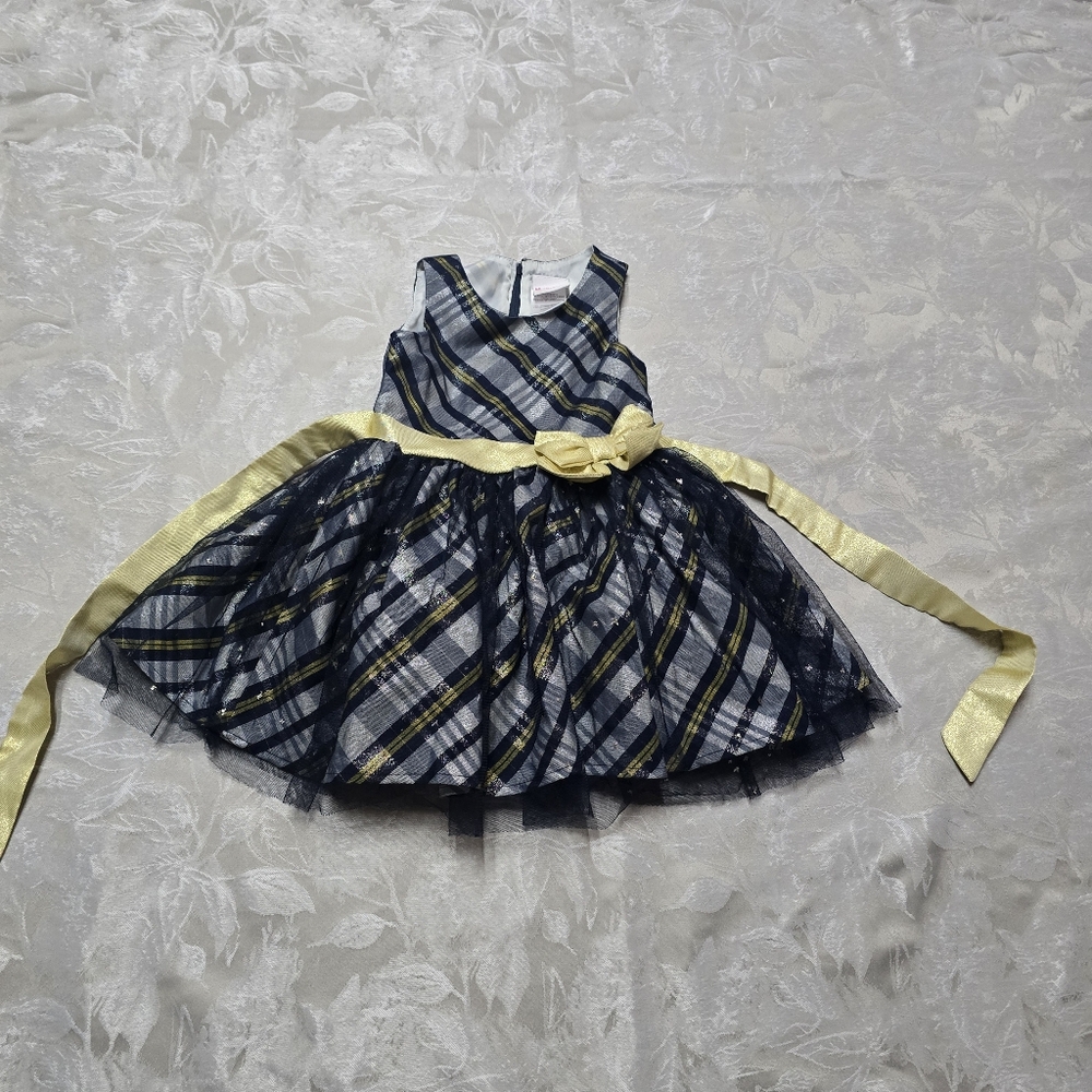 Nannette Kids Dress 2T Girls Toddler Baby Sleeveless Gold/Blue/Gold/White Stars